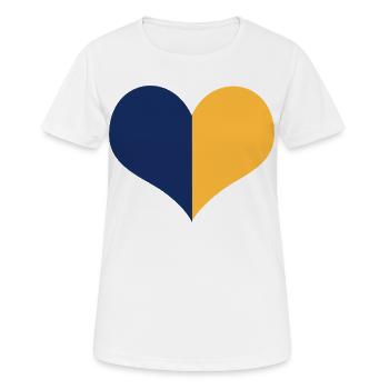 Upper Lusatia - blue yellow heart - Women's Breathable T-Shirt - white - Front - AI Model Female 172 dark (172cm)