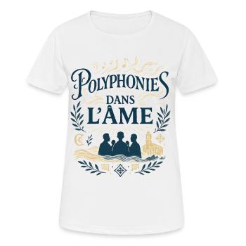 Polyphonies dans l'âme - T-shirt respirant Femme - blanc - Devant - AI Model Female 172 dark (172cm)