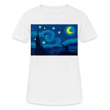 Die Nacht (unter die Lupe genommen) - Frauen T-Shirt atmungsaktiv - Weiß - Vorne - AI Model Female 172 dark (172cm)