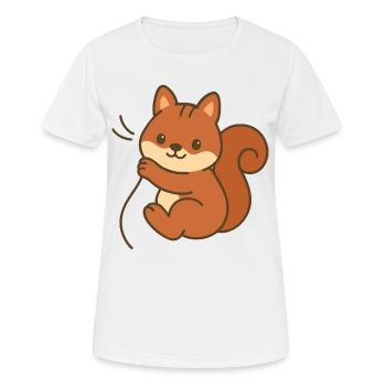 Kuschel-Eichhörnchen - Frauen T-Shirt atmungsaktiv - Weiß - Vorne - AI Model Female 172 dark (172cm)