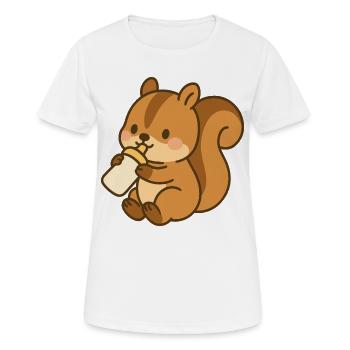 Flacon Écureuil moelleux - T-shirt respirant Femme - blanc - Devant - AI Model Female 172 dark (172cm)