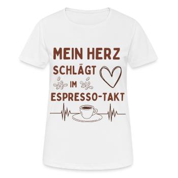 Espresso beat – heart with caffeine beat - Women's Breathable T-Shirt - white - Front - AI Model Female 172 dark (172cm)