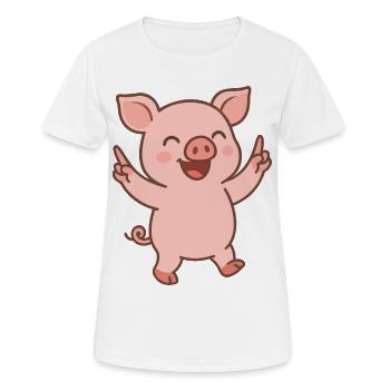 Happy Ferkel - Frauen T-Shirt atmungsaktiv - Weiß - Vorne - AI Model Female 172 dark (172cm)