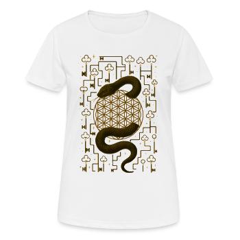 Schlange Blume des Lebens Esoterisches Design - Frauen T-Shirt atmungsaktiv - Weiß - Vorne - AI Model Female 172 dark (172cm)