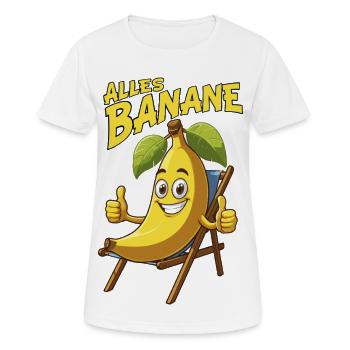 alles Banane lustige Sprüche Comicstyle chillen - Frauen T-Shirt atmungsaktiv - Weiß - Vorne - AI Model Female 172 dark (172cm)