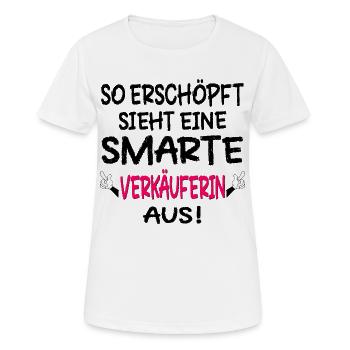 VEKÄUFERIN TRÖDELMARKT MARKT FLOHMARKT - Frauen T-Shirt atmungsaktiv - Weiß - Vorne - AI Model Female 172 dark (172cm)