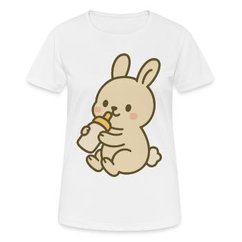 Lapin en flacon - T-shirt respirant Femme - blanc - Devant - AI Model Female 172 dark (172cm)