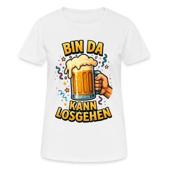 Bier Bierflasche Bierzelt Bierkrug Biergarten - Frauen T-Shirt atmungsaktiv - Weiß - Vorne - AI Model Female 172 dark (172cm)