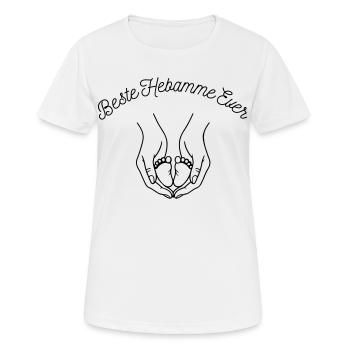 Beste Hebamme Ever - personalisierbares Design - Frauen T-Shirt atmungsaktiv - Weiß - Vorne - AI Model Female 172 dark (172cm)