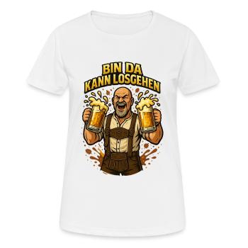 Bier Bierkrug Bierflasche Bierzelt Biergarten - Frauen T-Shirt atmungsaktiv - Weiß - Vorne - AI Model Female 172 dark (172cm)