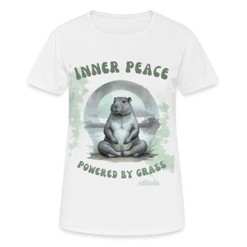 Inner Peace – Powered by Grass Design - Frauen T-Shirt atmungsaktiv - Weiß - Vorne - AI Model Female 172 dark (172cm)