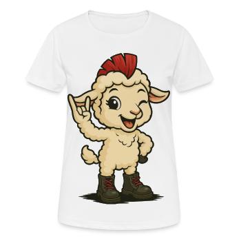 Punk Rock Lamb - Frauen T-Shirt atmungsaktiv - Weiß - Vorne - AI Model Female 172 dark (172cm)