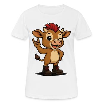 Punk Rock Calf - Frauen T-Shirt atmungsaktiv - Weiß - Vorne - AI Model Female 172 dark (172cm)