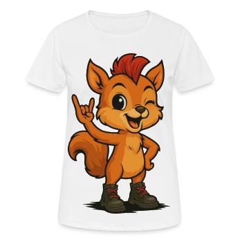Punk Rock Squirrel - Frauen T-Shirt atmungsaktiv - Weiß - Vorne - AI Model Female 172 dark (172cm)