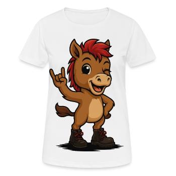 Poulain Punk Rock - T-shirt respirant Femme - blanc - Devant - AI Model Female 172 dark (172cm)