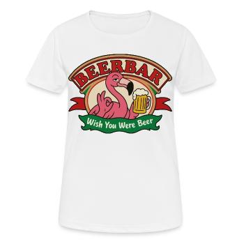 Flamant rose au robinet - T-shirt respirant Femme - blanc - Devant - AI Model Female 172 dark (172cm)