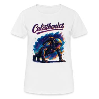 Calisthenics Astronaut Push-ups Gift - Women's Breathable T-Shirt - white - Front - AI Model Female 172 dark (172cm)
