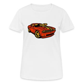 Muscle Car - Frauen T-Shirt atmungsaktiv - Weiß - Vorne - AI Model Female 172 dark (172cm)