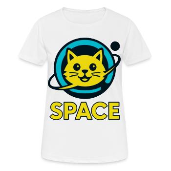 Space-Cat - Frauen T-Shirt atmungsaktiv - Weiß - Vorne - AI Model Female 172 dark (172cm)