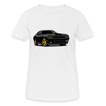 Muscle de nuit avec jantes jaunes - T-shirt respirant Femme - blanc - Devant - AI Model Female 172 dark (172cm)