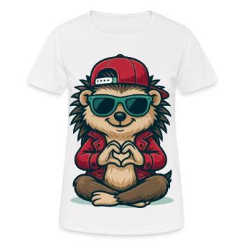 Hedgehog Heart Beat - Frauen T-Shirt atmungsaktiv - Weiß - Vorne - AI Model Female 172 dark (172cm)