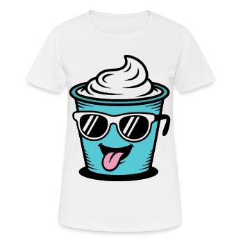 tasses Crème Frech Yaourt Crème Crème Glace Pudding - T-shirt respirant Femme - blanc - Devant - AI Model Female 172 dark (172cm)