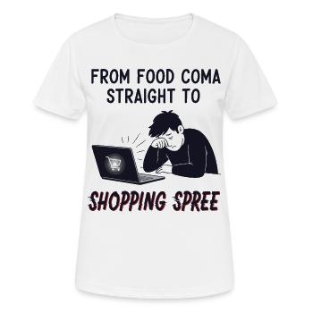 Black Friday Shopping Spree - Frauen T-Shirt atmungsaktiv - Weiß - Vorne - AI Model Female 172 dark (172cm)