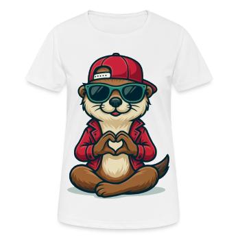Otterly in Love - Frauen T-Shirt atmungsaktiv - Weiß - Vorne - AI Model Female 172 dark (172cm)
