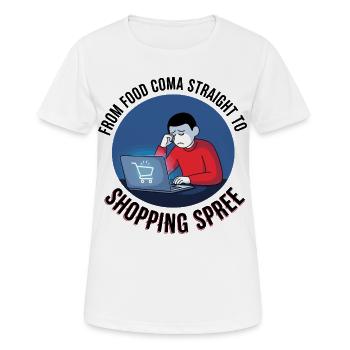 Black Friday Shopping Spree - Frauen T-Shirt atmungsaktiv - Weiß - Vorne - AI Model Female 172 dark (172cm)