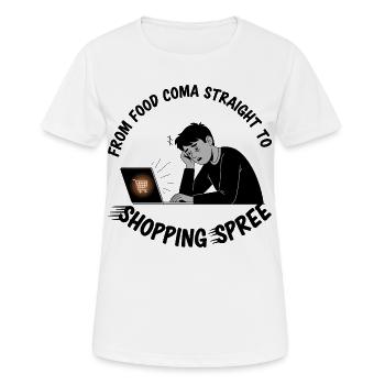 Black Friday Shopping Spree - Frauen T-Shirt atmungsaktiv - Weiß - Vorne - AI Model Female 172 dark (172cm)