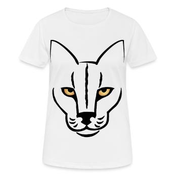 Der Blick der Katze - Frauen T-Shirt atmungsaktiv - Weiß - Vorne - AI Model Female 172 dark (172cm)