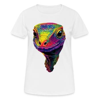 Monitor lizard, reptile, Komodo dragon, banded monitor lizard, lizard - Women's Breathable T-Shirt - white - Front - AI Model Female 172 dark (172cm)