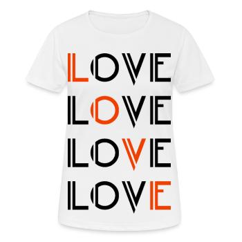 Amour / Liebe - T-shirt respirant Femme - blanc - Devant - AI Model Female 172 dark (172cm)