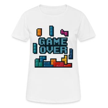 Pixel-Art Game Over Design - Frauen T-Shirt atmungsaktiv - Weiß - Vorne - AI Model Female 172 dark (172cm)