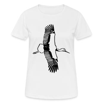 Flug des Storches - Frauen T-Shirt atmungsaktiv - Weiß - Vorne - AI Model Female 172 dark (172cm)