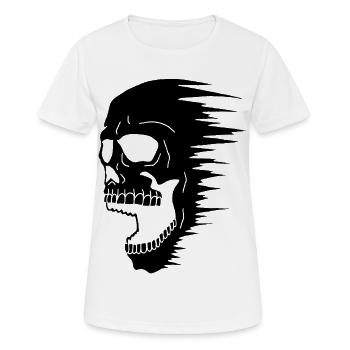 Black Skull und Geschwindigkeit - Frauen T-Shirt atmungsaktiv - Weiß - Vorne - AI Model Female 172 dark (172cm)