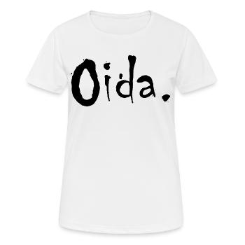 Oida österreich Mundart Dialekt - Frauen T-Shirt atmungsaktiv - Weiß - Vorne - AI Model Female 172 dark (172cm)