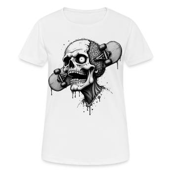 Skate Zombie - Frauen T-Shirt atmungsaktiv - Weiß - Vorne - AI Model Female 172 dark (172cm)