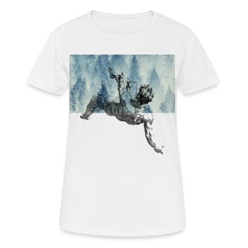 Der Untergang des majestätischen Ikarus - Frauen T-Shirt atmungsaktiv - Weiß - Vorne - AI Model Female 172 dark (172cm)