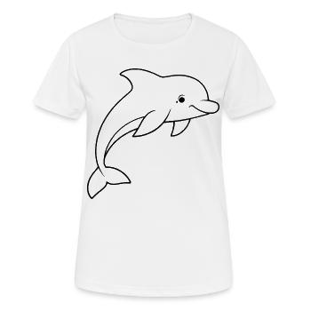 Minimalistic Dolphin - Women's Breathable T-Shirt - white - Front - AI Model Female 172 dark (172cm)
