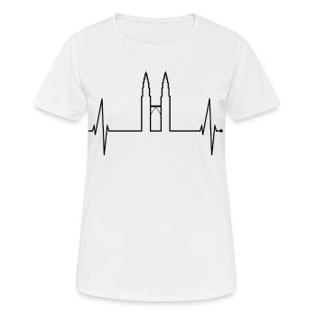 Kuala Lumpur Skyline Herzschlag Malaysia Love KLCC - Frauen T-Shirt atmungsaktiv - Weiß - Vorne - AI Model Female 172 dark (172cm)