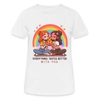 Everything tastes better with you - Women's Breathable T-Shirt - white - Front - AI Model Female 172 dark (172cm)
