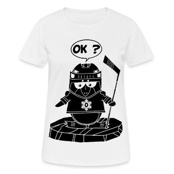 Schwarzer Sportpinguin - Frauen T-Shirt atmungsaktiv - Weiß - Vorne - AI Model Female 172 dark (172cm)
