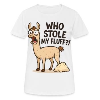 Humorvolles Lama mit Flusen - Frauen T-Shirt atmungsaktiv - Weiß - Vorne - AI Model Female 172 dark (172cm)