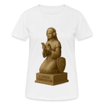 Meditative Hörergeist Skulptur - Frauen T-Shirt atmungsaktiv - Weiß - Vorne - AI Model Female 172 dark (172cm)