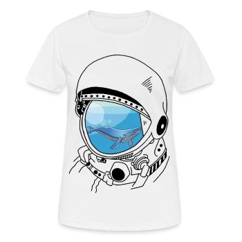 Une baleine dans les étoiles (noir) - T-shirt respirant Femme - blanc - Devant - AI Model Female 172 dark (172cm)
