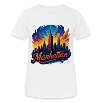 Manhattan City New York Silhouette Cadeau - T-shirt respirant Femme - blanc - Devant - AI Model Female 172 dark (172cm)