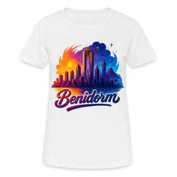 Benidorm Stadt Spanien Silhouette Geschenk - Frauen T-Shirt atmungsaktiv - Weiß - Vorne - AI Model Female 172 dark (172cm)