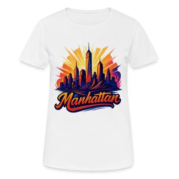 Manhattan City New York Silhouette Cadeau - T-shirt respirant Femme - blanc - Devant - AI Model Female 172 dark (172cm)