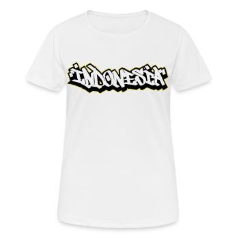 Carnet de croquis de tags de graffiti en Indonésie - T-shirt respirant Femme - blanc - Devant - AI Model Female 172 dark (172cm)